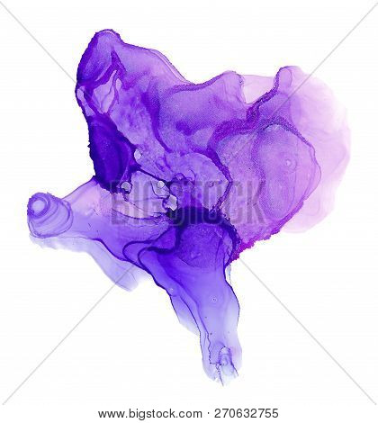 Alcohol Ink Sea Texture. Fluid Ink Abstract Background. Art For Design