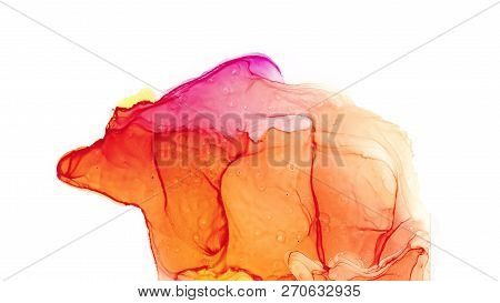Alcohol Ink Sea Texture. Fluid Ink Abstract Background. Art For Design