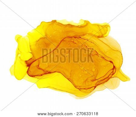 Alcohol Ink Sea Texture. Fluid Ink Abstract Background. Art For Design