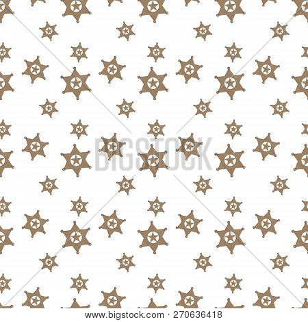 Ranger Stars Pattern. Vintage Sherif Stars On White Background