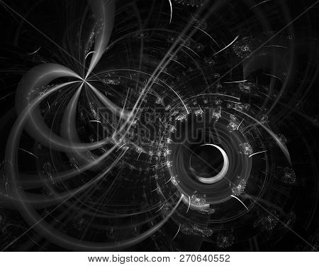 Modern Fractal Mechanical Background. Time Machine, Digital Artwork For Creative Graphic Design. Abs