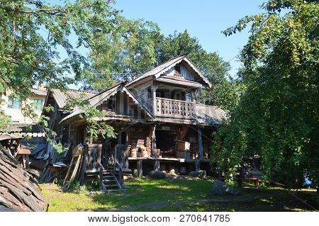 Mishkin, Yaroslavl Region, Russia - August, 2014: Wooden House In The Exposition Myshkin Folk Museum