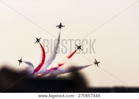 Turkish Acrobatic Aviation Squadron Flying Over Izmir (turkey) - 9th September 2017
