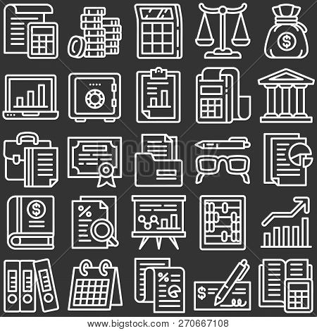 Chemistry Icon Set. Outline Set Of Chemistry Vector Icons For Web Design Isolated On Gray Background