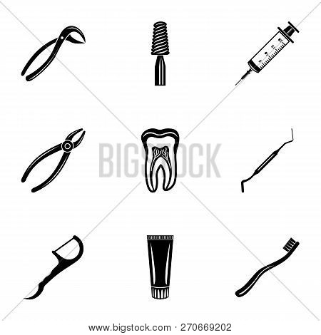 Pull A Tooth Icons Set. Simple Set Of 9 Pull A Tooth Vector Icons For Web Isolated On White Backgrou