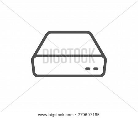 Mini Pc Line Icon. Small Computer Device Sign. Quality Design Flat App Element. Editable Stroke Mini