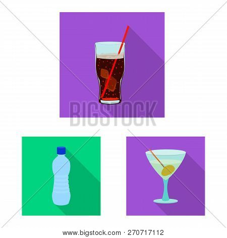 Vector Design Of Drink And Bar Sign. Collection Of Drink And Party Vector Icon For Stock.