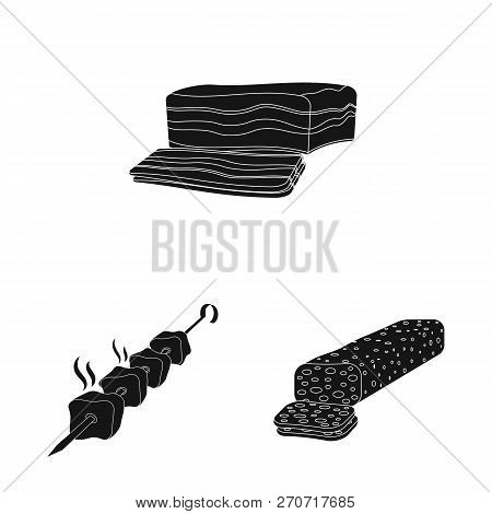 Vector Illustration Of Meat And Ham Icon. Set Of Meat And Cooking Stock Vector Illustration.