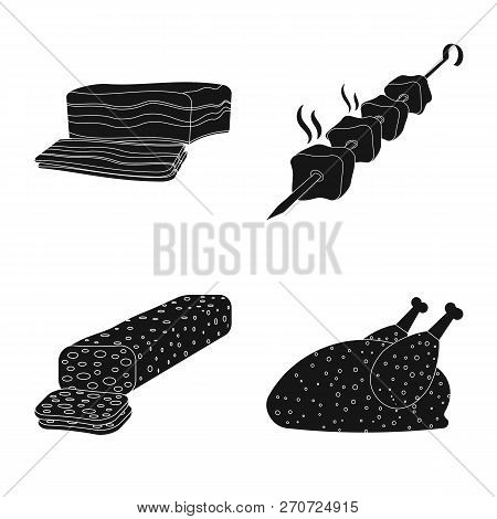 Vector Illustration Of Meat And Ham Logo. Set Of Meat And Cooking Stock Vector Illustration.