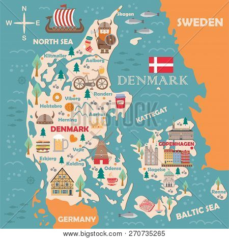 Stylized Map Of Denmark