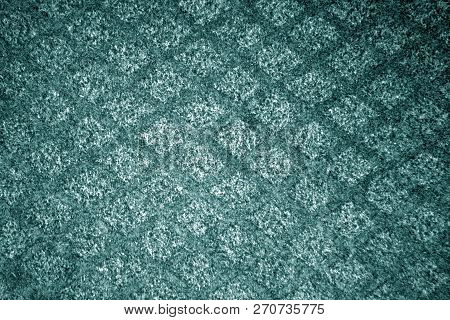 Cyan Color Textile Carpwt Patttern. Abstract Background And Texture For Design.