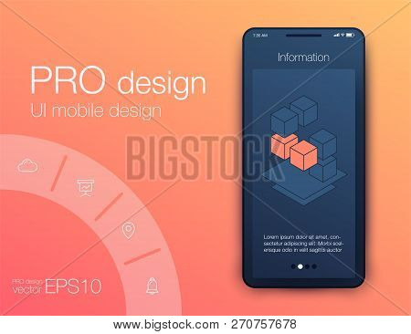 Mobile Phone Application For Analytics. Stock Vector