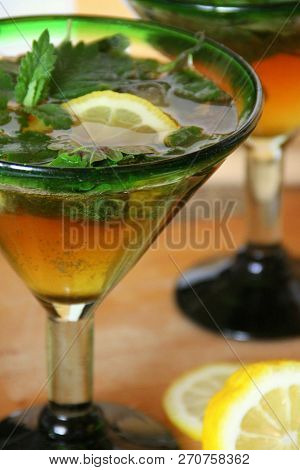 Cuba Libre Cocktail In Big Green Glass
