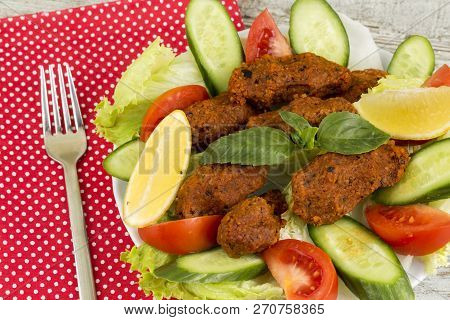 Traditional Delicious Turkish Foods; Bulgur Kofte (cig Kofte)