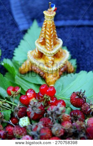 French Holidays Decor With Berries And Tower
