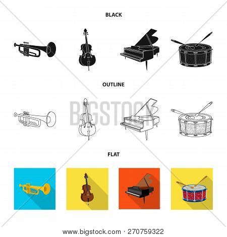 Vector Design Of Music And Tune Icon. Set Of Music And Tool Vector Icon For Stock.