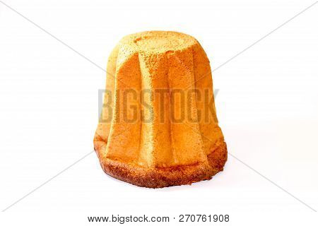Pandoro, Italian Christmas Cake Isolated On White, Clipping Path Included