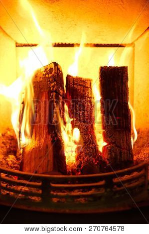 Burning Fire In The Oven