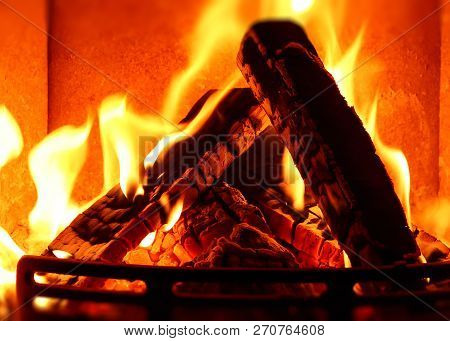 Burning Fire In The Oven