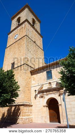 Minaya church in Camino de Santiago way of Saint James Levante in Castile La Mancha