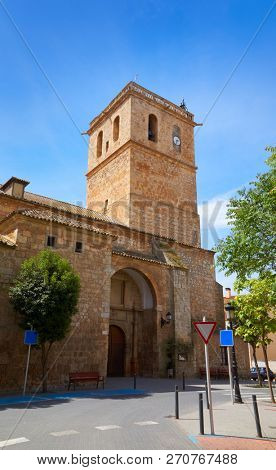 Quintanar de la Orden Santiago church by Saint James Way in Spain Toledo