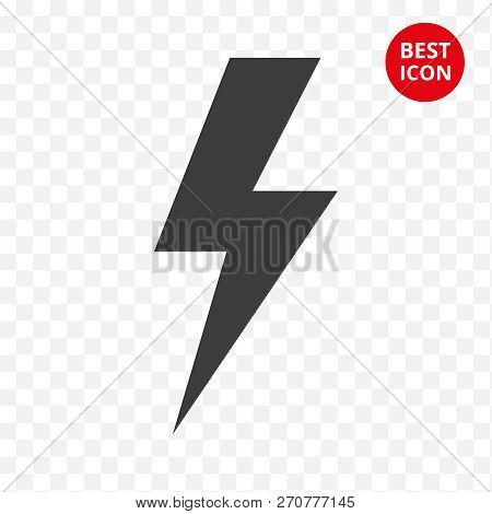 Warning Icon. Lightning Vector . Caution Isolated Symbol. Outline Technology Badge. For Electric Net