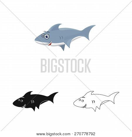 Vector Design Of Sea And Animal Sign. Collection Of Sea And Marine Vector Icon For Stock.
