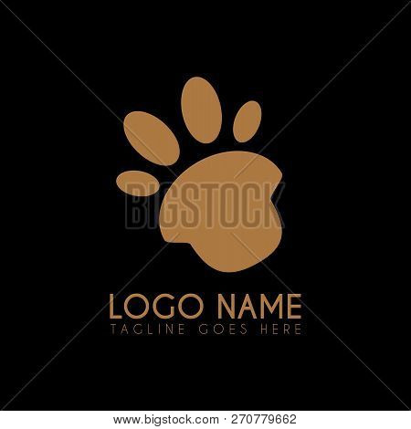 Vector Paw Logo Design Template. It S Good Simple Design Paw Animal. You Can Make Brand For Icon, Lo