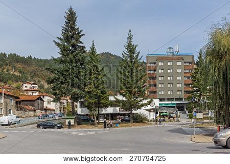 Devin, Bulgaria - October 13, 2018: Center Of Spa Resort Of Devin, Smolyan Region, Bulgaria