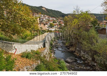 Devin, Bulgaria - October 13, 2018: Devinska River Passing Through Town Of Devin, Smolyan Region, Bu