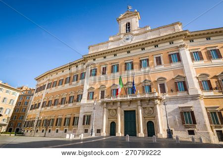 Bernini Montecitorio Palace Seat Of Italian Parliament, Rome, Italy
