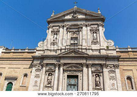 Rome, Italy - June 22, 2017: Amazing View Of Church Of Santa Susanna At The Baths Of Diocletian In R