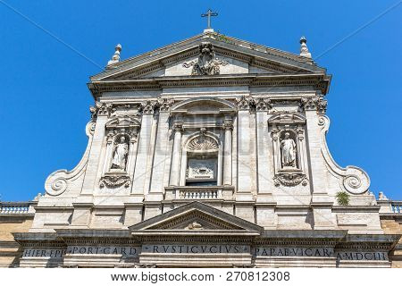 Rome, Italy - June 22, 2017: Amazing View Of Church Of Santa Susanna At The Baths Of Diocletian In R