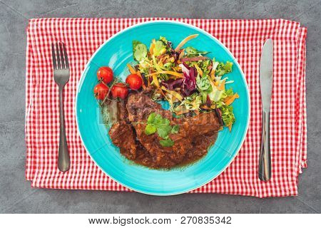 Homemade Beef cheek with wine sauce