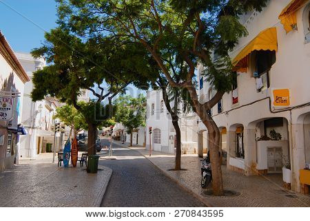 Lagos, Portugal - July 22, 2006: View To The Street With Historical Buildings In Downtown Lagos, Por