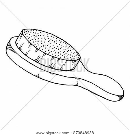 Hairbrush Icon. Vector Illustration Of A Comb For The Hair. Hand Drawn Hairbrush.