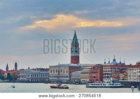 San Marco And Palace Ducate At Sunset, Venice, Italy