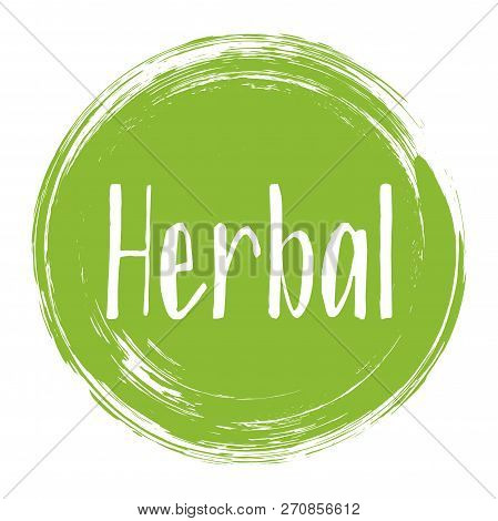 Herbal Icon, Package Label Vector Graphic Design. Natural Herbal Origination Ingredients Products La