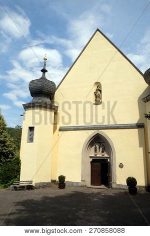 RETZBACH, GERMANY - JULY 04, 2018: Maria im Grunen Tal is a pilgrimage church in Retzbach in the Bavarian district of Main-Spessart, Germany
