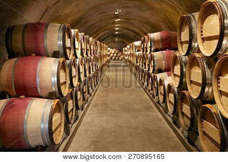 Under Ground Wine Cellar At Far Niente Winery