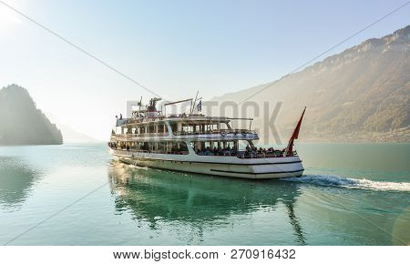 Tourist Ferry On Brienz Lake, Switzerland