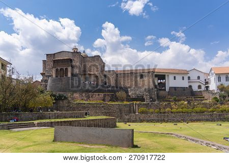 Cusco, Peru - Sep 12, 2018: External View Of The Qoricancha At Cusco. It Was A Temple In The Inca Em