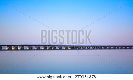 Low Water Bridge From Sedanka To The De Friz Peninsula Across The Amur Bay Of Primorsky Krai Russia