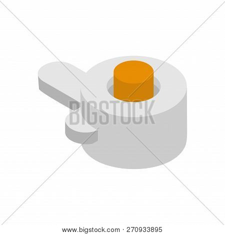 Vertebra Isometric Isolated. Spinal Bone. Vector Illustration