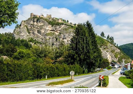 Griffen, Austria - August, 17th, 2017. View Of The Castle In Griffen.