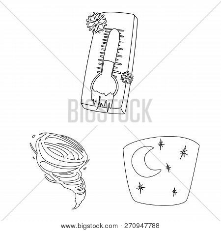 Vector Illustration Of Weather And Climate Symbol. Collection Of Weather And Cloud Stock Vector Illu