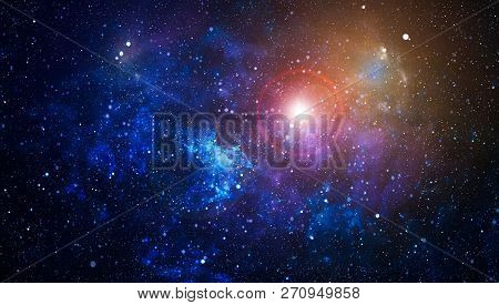 High Definition Star Field Background .blue Dark Night Sky With Many Stars. Milky Way On The Space B