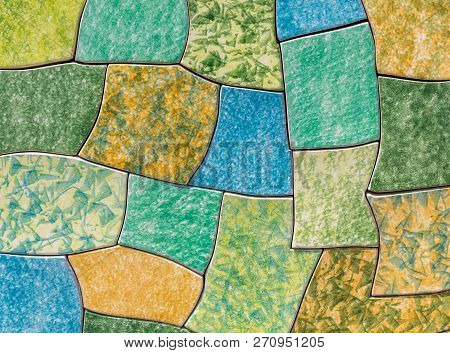 Ravello, Italy - June 16, 2017: Close Up Of A Ceramic Table Top Sold In Ravello, Italy