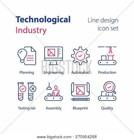 Technological Production, Automated Industry, Manual Worker At Assembly Line, Quality Control, Testi