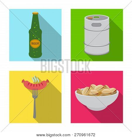 Vector Illustration Of Pub And Bar Symbol. Set Of Pub And Interior Vector Icon For Stock.
